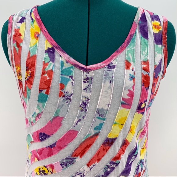 Orange Fashion Village Floral Patterned Cotton Longer Tank, Small - Picture 4 of 16